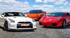 Lamborghini Gallardo vs. Ferrari F430 vs. Nissan GTR